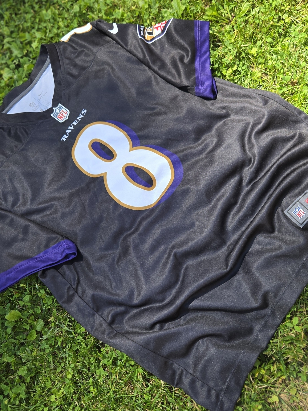 Baltimore Ravens #8 Football Jersey - Black & Purple